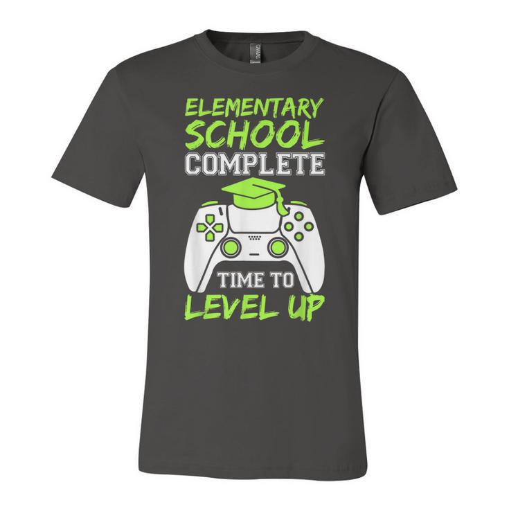 Elementary Complete Time To Level Up  Kids Graduation  Unisex Jersey Short Sleeve Crewneck Tshirt