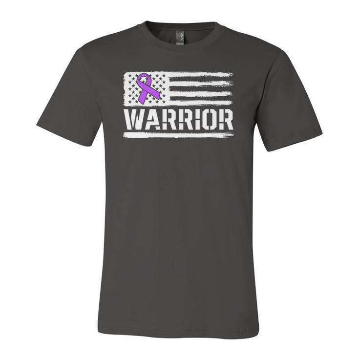 Epilepsy Warrior Purple American Flag Awareness Ribbon Jersey T-Shirt