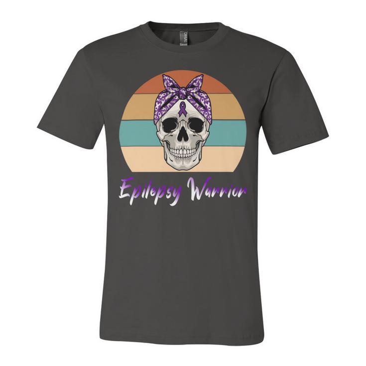 Epilepsy Warrior  Skull Women Vintage  Purple Ribbon  Epilepsy  Epilepsy Awareness V2 Unisex Jersey Short Sleeve Crewneck Tshirt