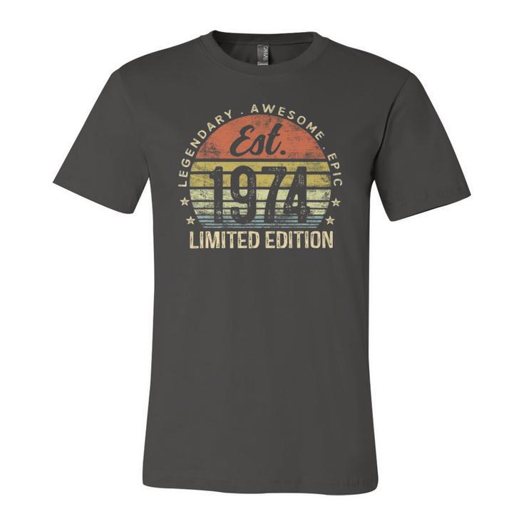 Est 1974 Limited Edition 48Th Birthday Vintage 48 Years Old Jersey T-Shirt