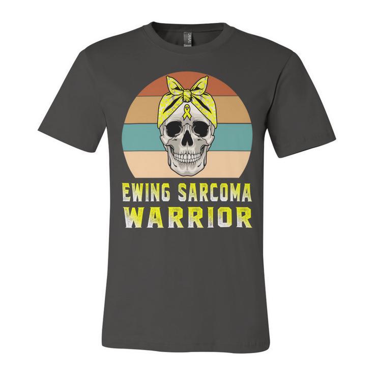 Ewings Sarcoma Warrior  Skull Women Vintage  Yellow Ribbon  Ewings Sarcoma  Ewings Sarcoma Awareness V2 Unisex Jersey Short Sleeve Crewneck Tshirt