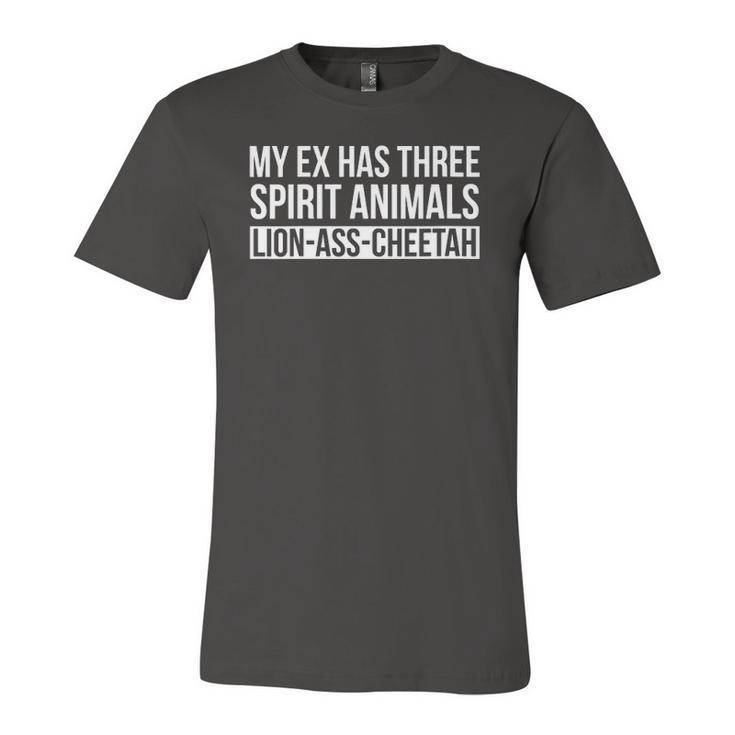 My Ex Has Three Spirit Animals Divorced Wife Husband Divorce Jersey T-Shirt
