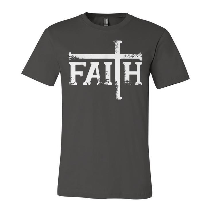 Faith Cross  Christian T  For Men Women Kids  Unisex Jersey Short Sleeve Crewneck Tshirt