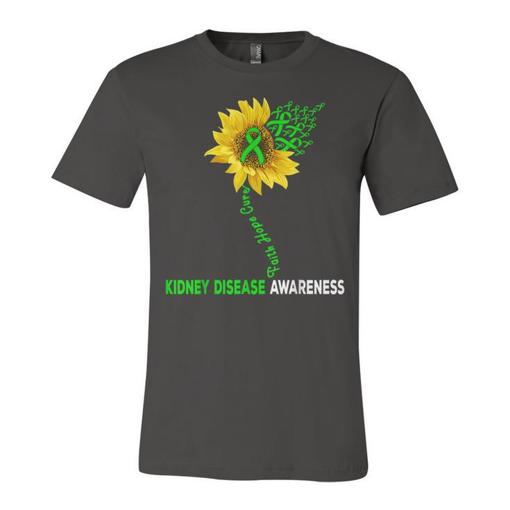 Faith Hope Cure Kidney Disease Sunflower Puzzle Pieces  Unisex Jersey Short Sleeve Crewneck Tshirt