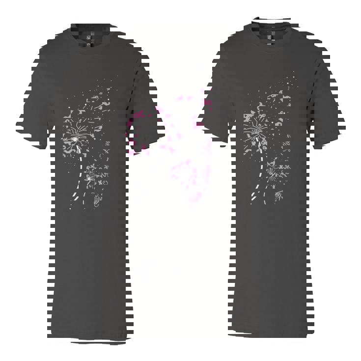 Faith Hope Love Breast Cancer Dandelion Flower Breast Cancer Jersey T-Shirt