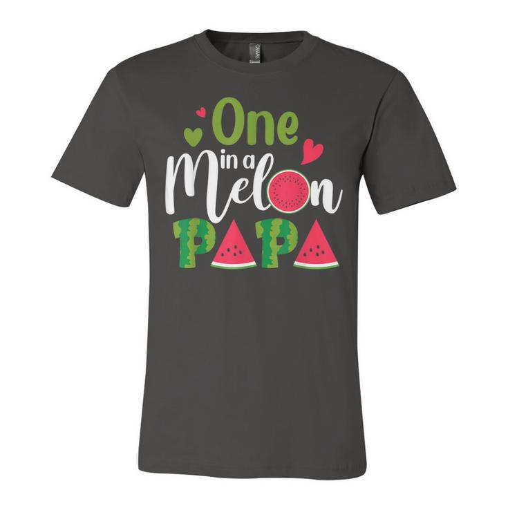 Family One In A Melon Papa Birthday Party Matching Family  Unisex Jersey Short Sleeve Crewneck Tshirt