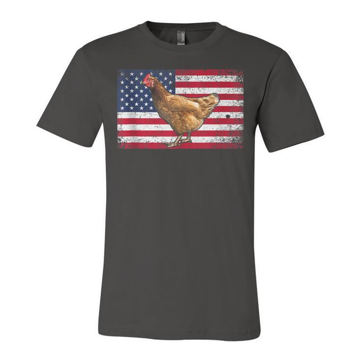 Farmer Dad 4Th Of July Patriotic  Chicken Daddy V2V3 Unisex Jersey Short Sleeve Crewneck Tshirt