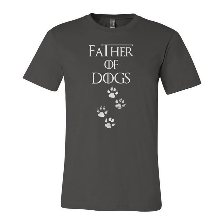 Father Of Dogs Paw Prints Jersey T-Shirt