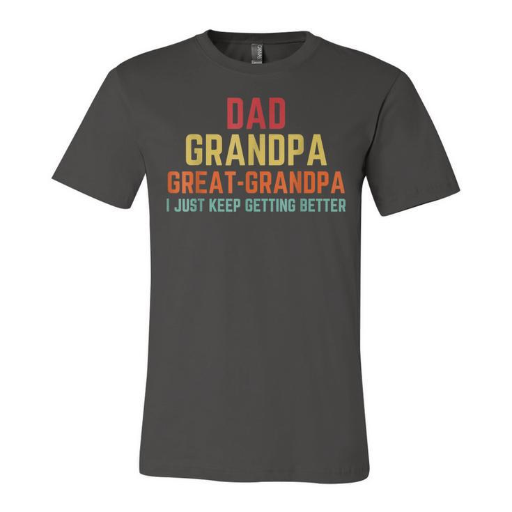Fathers Day Gift From Grandkids Dad Grandpa Great Grandpa V2 Unisex Jersey Short Sleeve Crewneck Tshirt