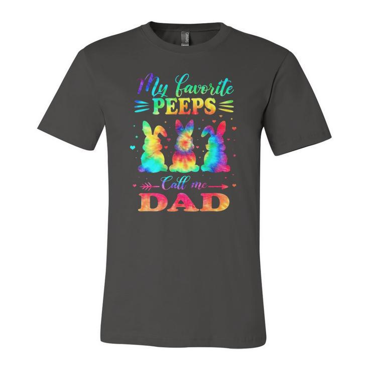 My Favorite Bunnies Call Me Dad Easter Tie Dye Father Jersey T-Shirt