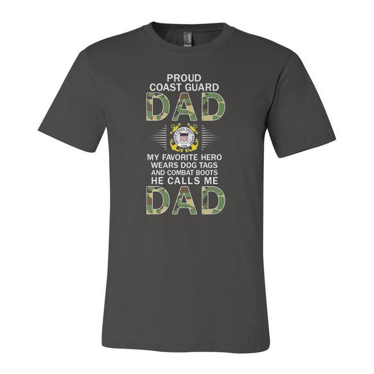 My Favorite Hero Wears Combat Boots Proud Coast Guard Dad Jersey T-Shirt