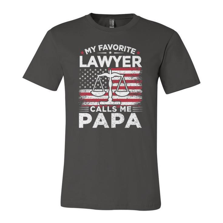My Favorite Lawyer Calls Me Papa American Flag Papa Jersey T-Shirt