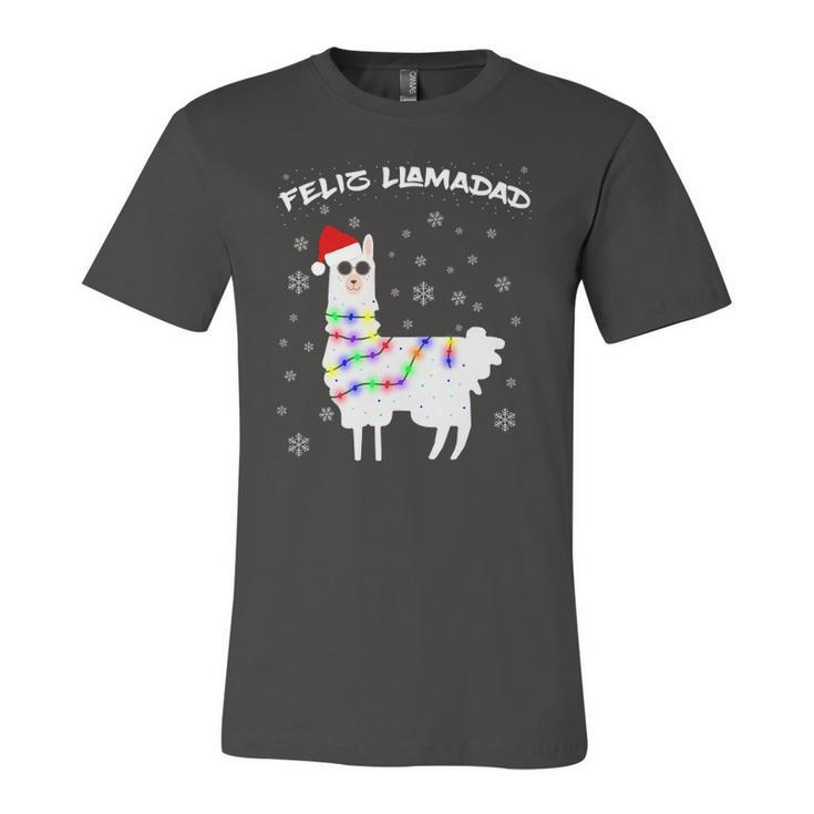 Feliz Llamadad Lama Christmas Saying Alpaca Outfit Jersey T-Shirt