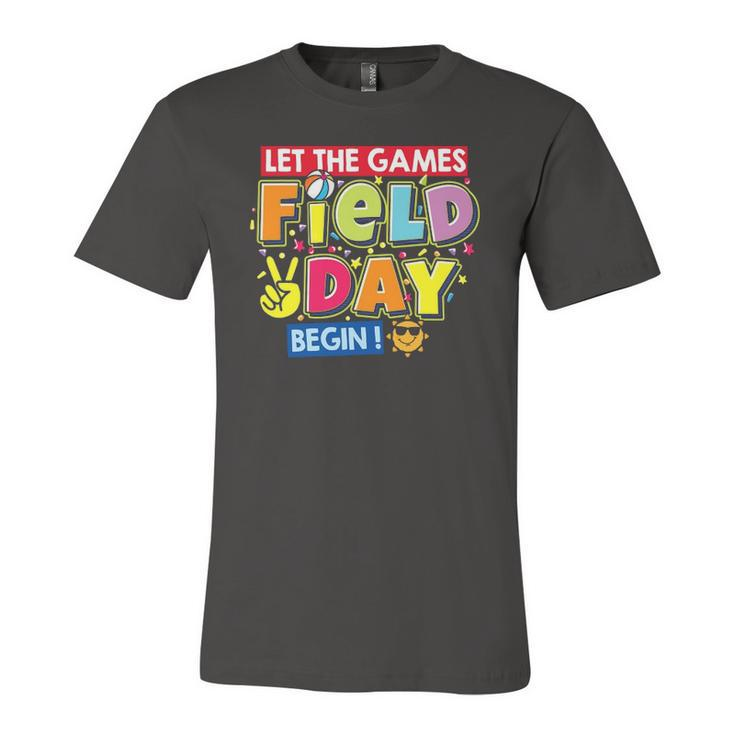 Field Day Let The Games Begin Kids Teachers Field Day 2022 Smile Face Jersey T-Shirt