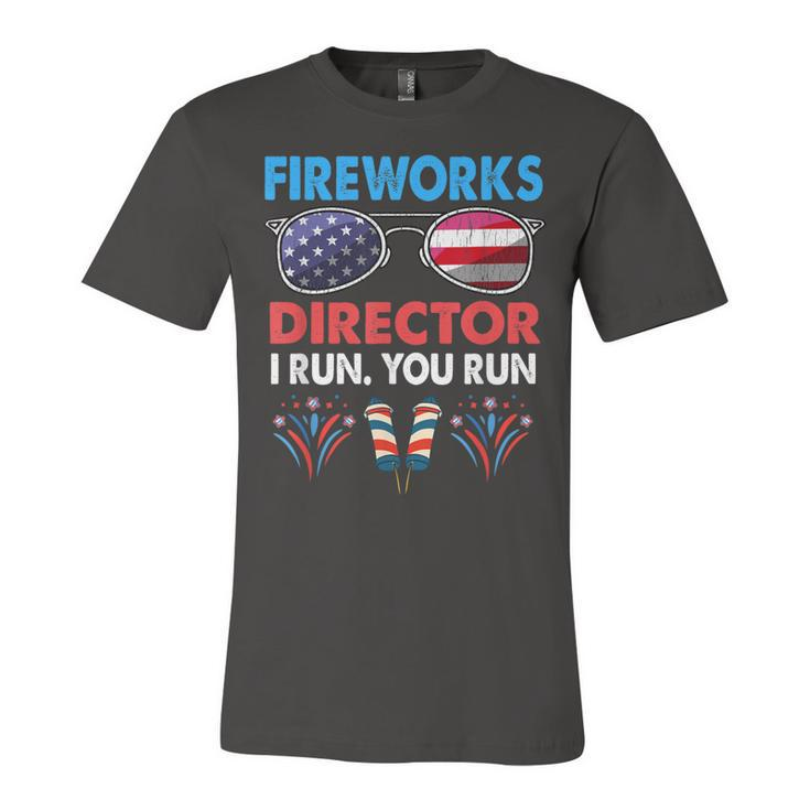 Fireworks Director If I Run You Run Funny 4Th Of July Boys  Unisex Jersey Short Sleeve Crewneck Tshirt