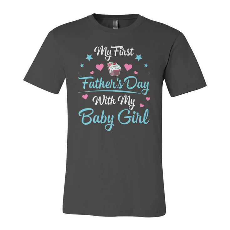 My First Fathers Day With My Baby Girl Daughter Daddy Jersey T-Shirt