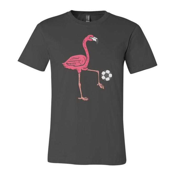 Flamingo Playing Soccer Football Player Kids Jersey T-Shirt