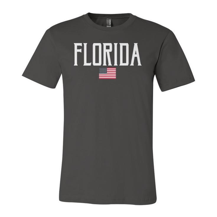 Florida American Flag Vintage White Text Jersey T-Shirt