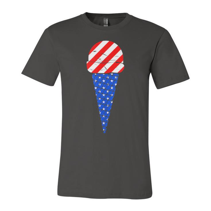 Fourth Of July American Flag Ice Cream  Unisex Jersey Short Sleeve Crewneck Tshirt