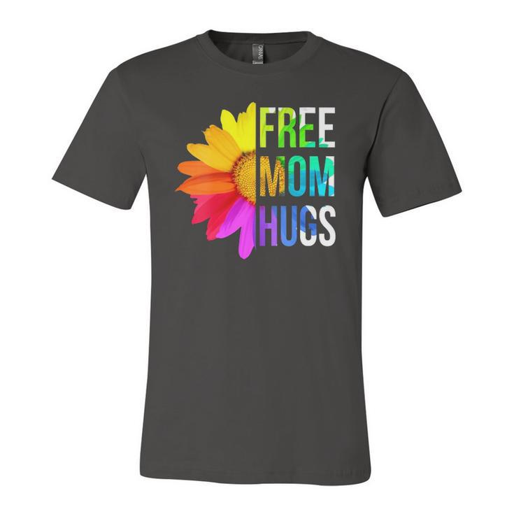 Free Mom Hugs Gay Pride Lgbt Daisy Rainbow Flower Hippie Jersey T-Shirt