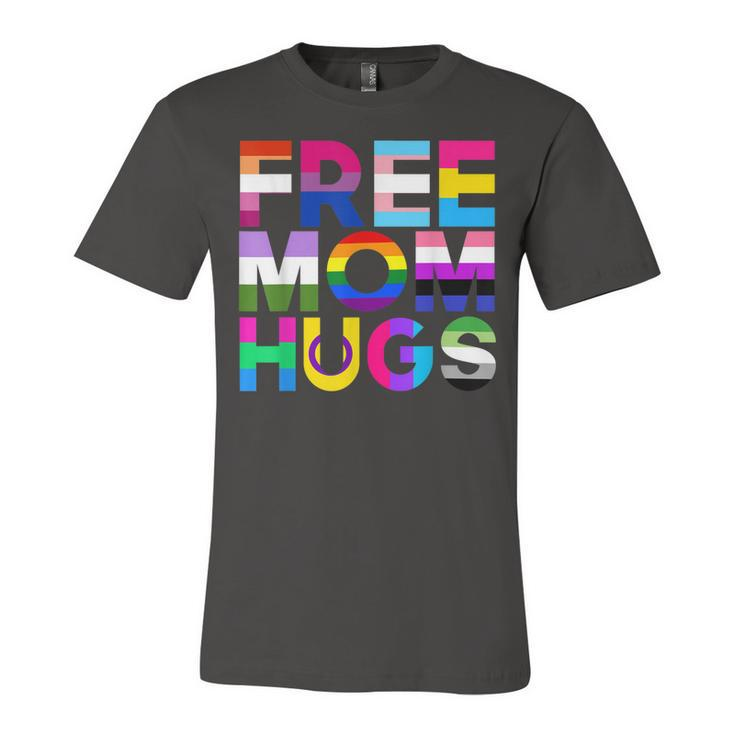 Free Mom Hugs Rainbow Lgbtq Lgbt Pride Month Jersey T-Shirt
