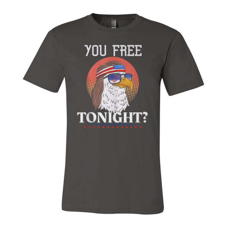Are You Free Tonight 4Th Of July Retro American Bald Eagle Jersey T-Shirt