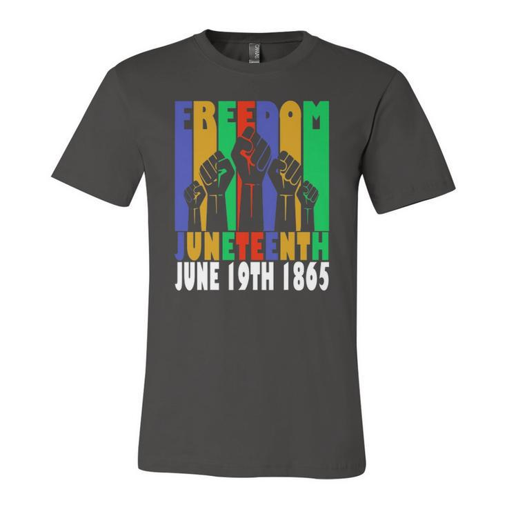 Freedom Juneteenth June 19Th 1865 Black Freedom Independence Jersey T-Shirt