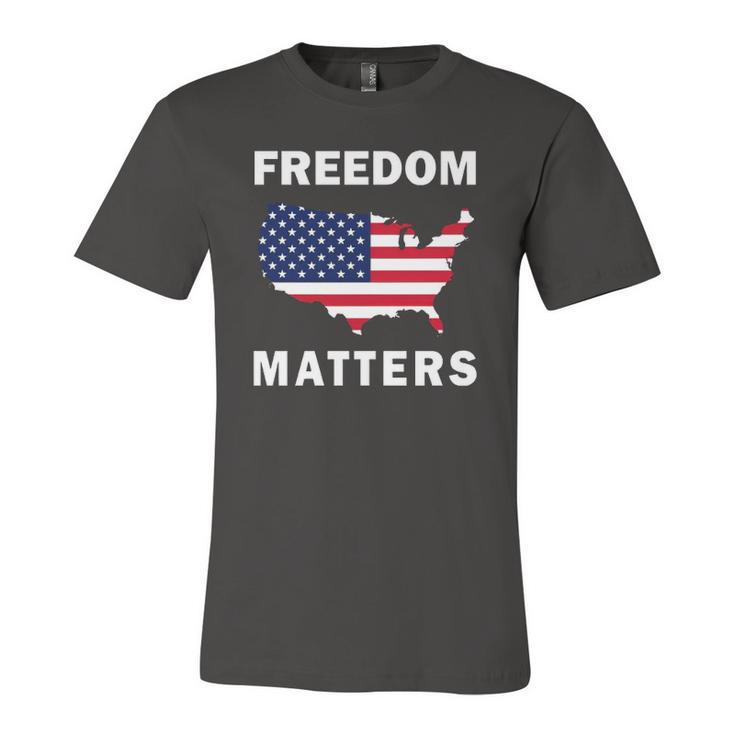 Freedom Matters American Flag Map Jersey T-Shirt
