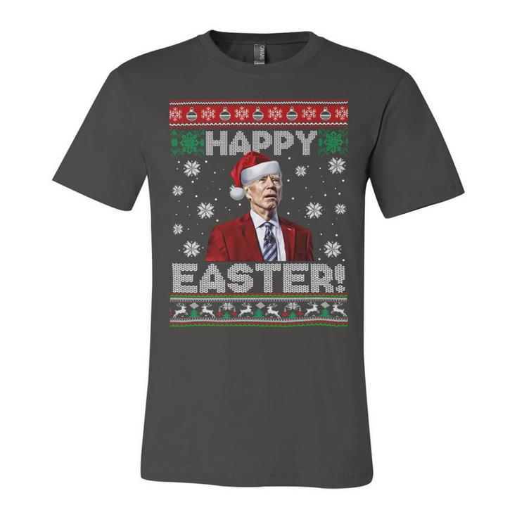 Funny Joe Biden Happy Easter Ugly Christmas Unisex Jersey Short Sleeve Crewneck Tshirt