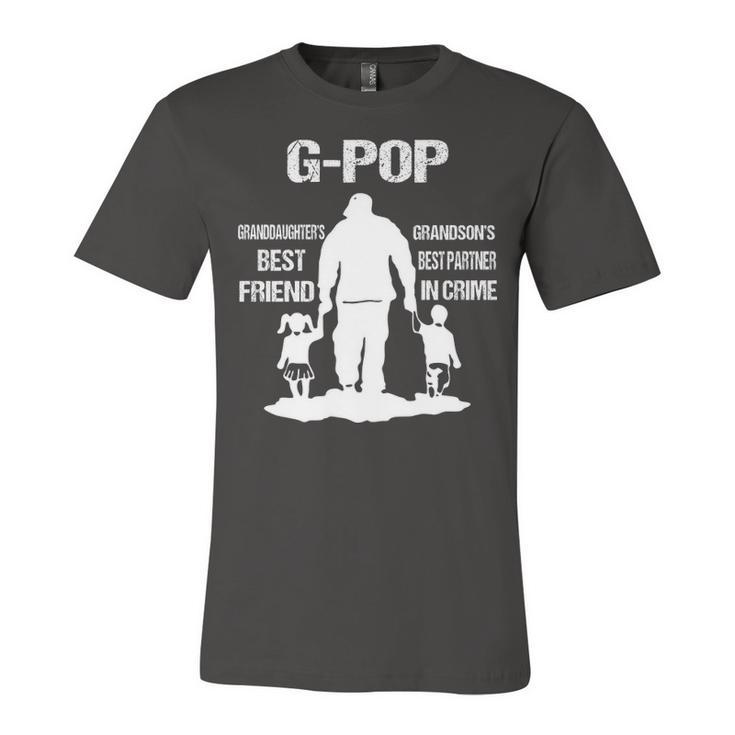 G Pop Grandpa Gift   G Pop Best Friend Best Partner In Crime Unisex Jersey Short Sleeve Crewneck Tshirt