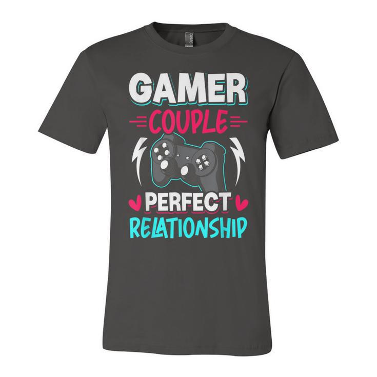 Gamer Couple Perfect Relationship Video Gamer Gaming  Unisex Jersey Short Sleeve Crewneck Tshirt