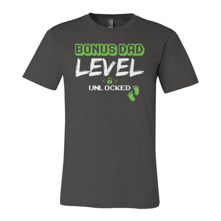 Gaming Bonus Dad Level Unlocked Leveled Up Daddy Video Game Jersey T-Shirt