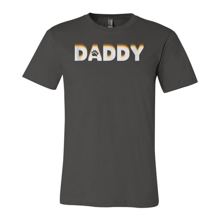 Gay Bear Daddy With Bear Pride Flag Gay Daddy Jersey T-Shirt