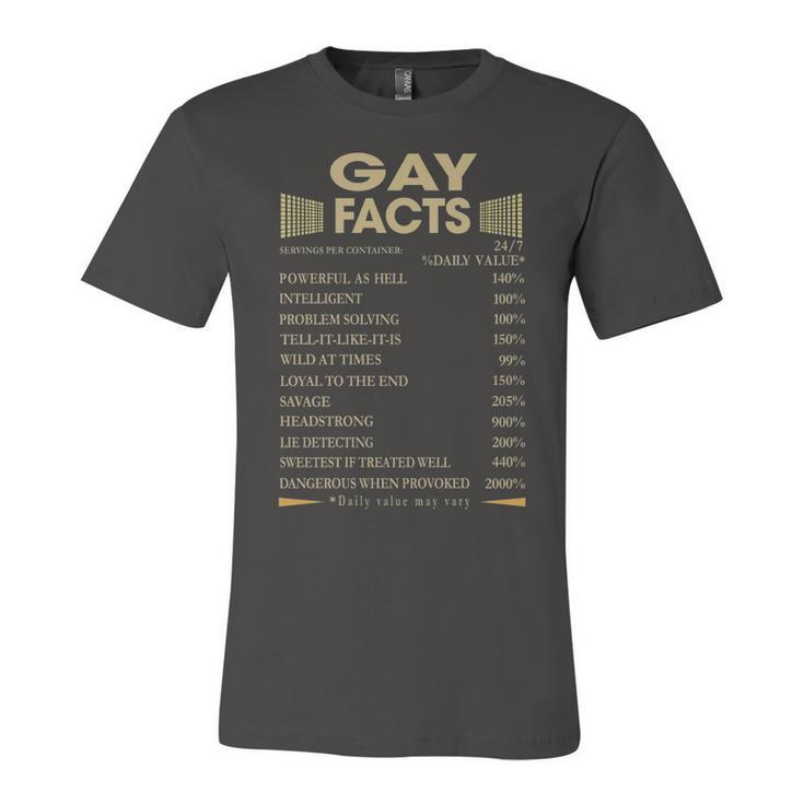 Gay Name Gift   Gay Facts V2 Unisex Jersey Short Sleeve Crewneck Tshirt