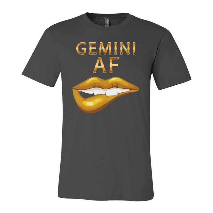 Gemini Af Gold Sexy Lip Birthday Jersey T-Shirt