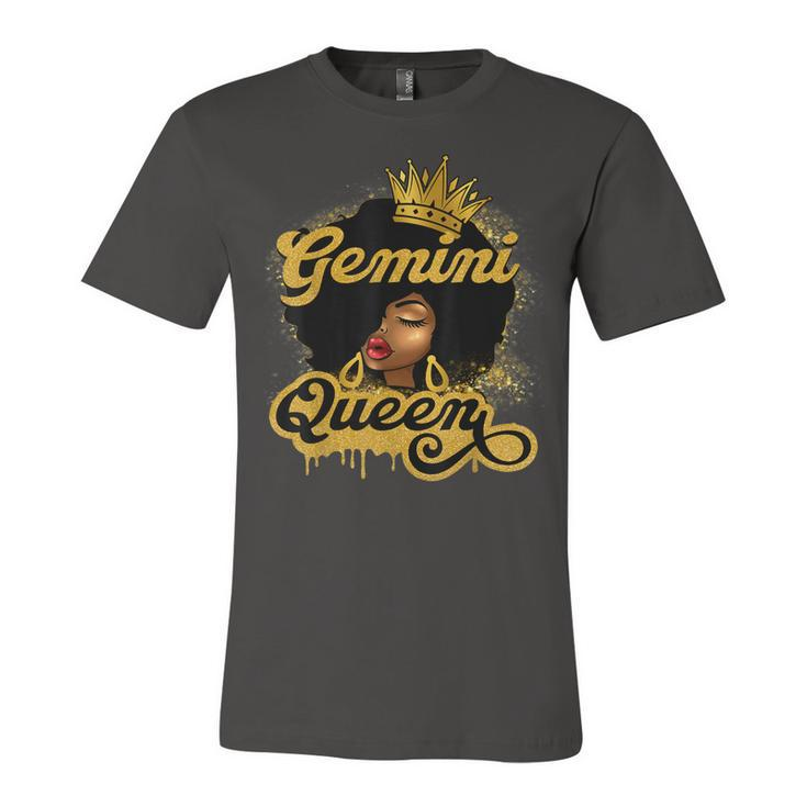 Gemini Queen Birthday Girl Afro Woman Black Queen Zodiac  Unisex Jersey Short Sleeve Crewneck Tshirt