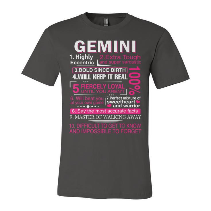 Gemini Zodiac Birthday Gift Girls Men Funny Saying Gemini  Unisex Jersey Short Sleeve Crewneck Tshirt
