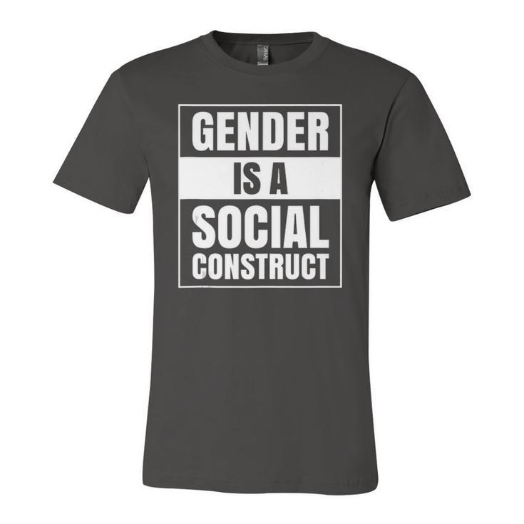 Gender Is A Social Construct Agender Bigender Trans Pronouns Jersey T-Shirt