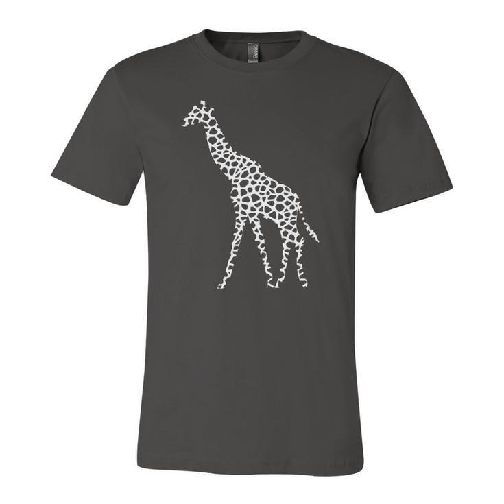 Giraffe White Pattern Graphic Animal Print Jersey T-Shirt