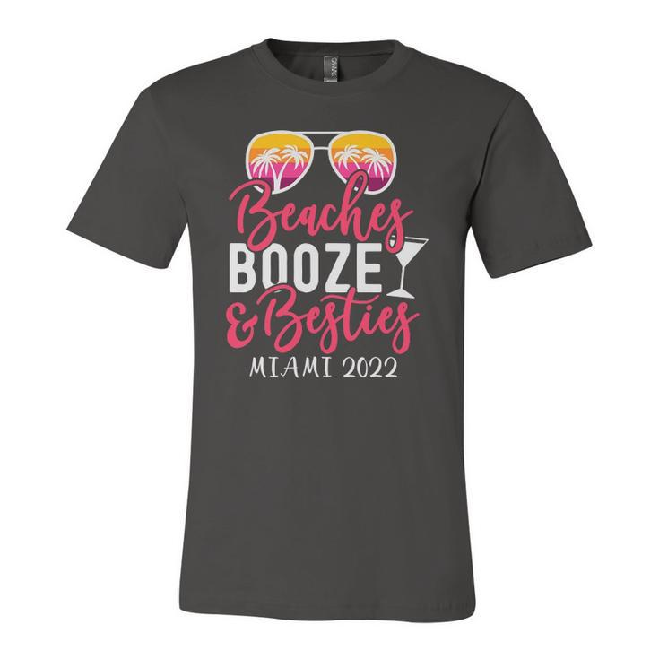 Girls Weekend Girls Trip Miami 2022 Beaches Booze & Besties Jersey T-Shirt