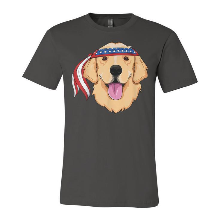 Golden Retriever 4Th Of July Family Dog Patriotic American  Unisex Jersey Short Sleeve Crewneck Tshirt