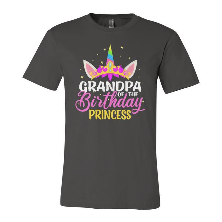 Grandpa Of The Birthday Princess Girl Diadem Unicorn Jersey T-Shirt