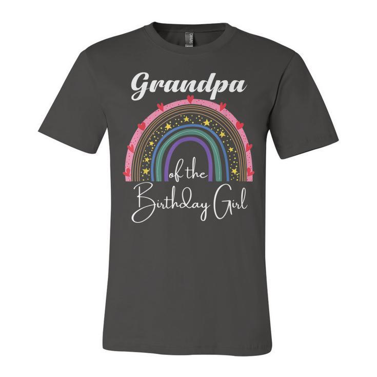 Grandpa Of The Birthday Girl Rainbow Boho Birthday Party  Unisex Jersey Short Sleeve Crewneck Tshirt