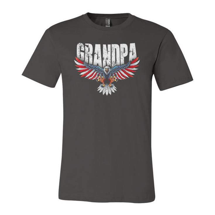 Grandpa Vintage Usa Flag Bald Eagle Patriotic 4Th Of July Jersey T-Shirt