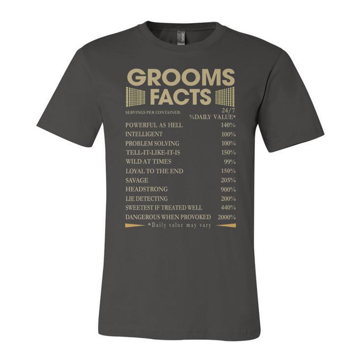 Grooms Name Gift   Grooms Facts Unisex Jersey Short Sleeve Crewneck Tshirt