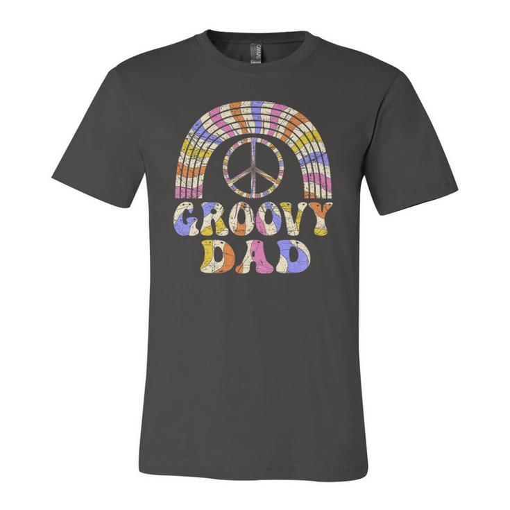 Groovy Dad 70S Aesthetic Nostalgia 1970S Retro Dad Hippie Jersey T-Shirt