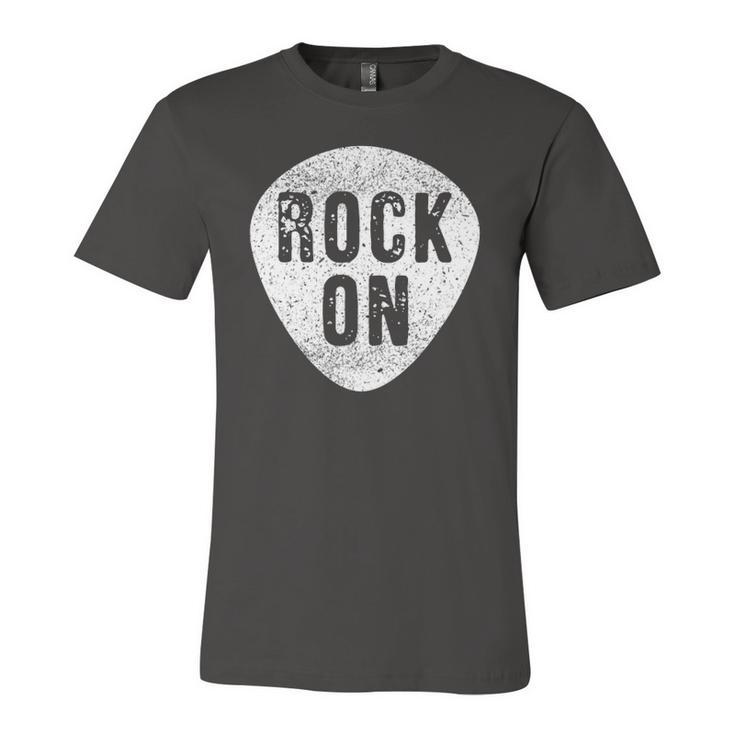 Guitarist Guitar Pick Rock On Music Band Jersey T-Shirt