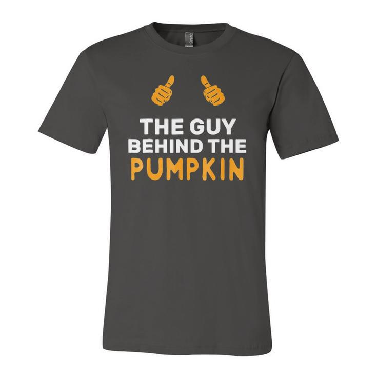 The Guy Behind The Pumpkin Halloween Father Pregnancy Jersey T-Shirt
