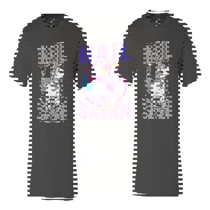 Hail Satan Unicorn Rainbow Satanic Heavy Metal Pun Jersey T-Shirt