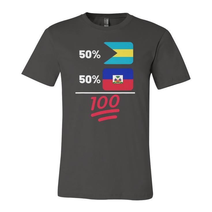 Haitian Plus Bahamian Mix Flag Heritage Jersey T-Shirt